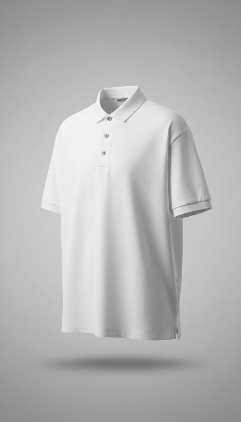 Relaxed-Fit Polo in Cloud White