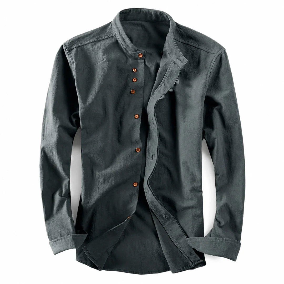 Kyoto - Camisa de Gola Mao Ultra Confortável Masculina