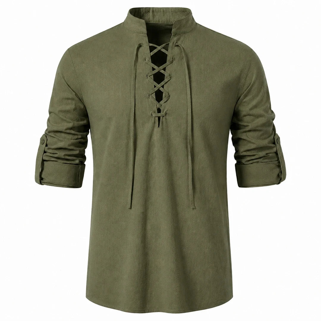 Caspian - Camisa com Cadarço Relaxada Masculina
