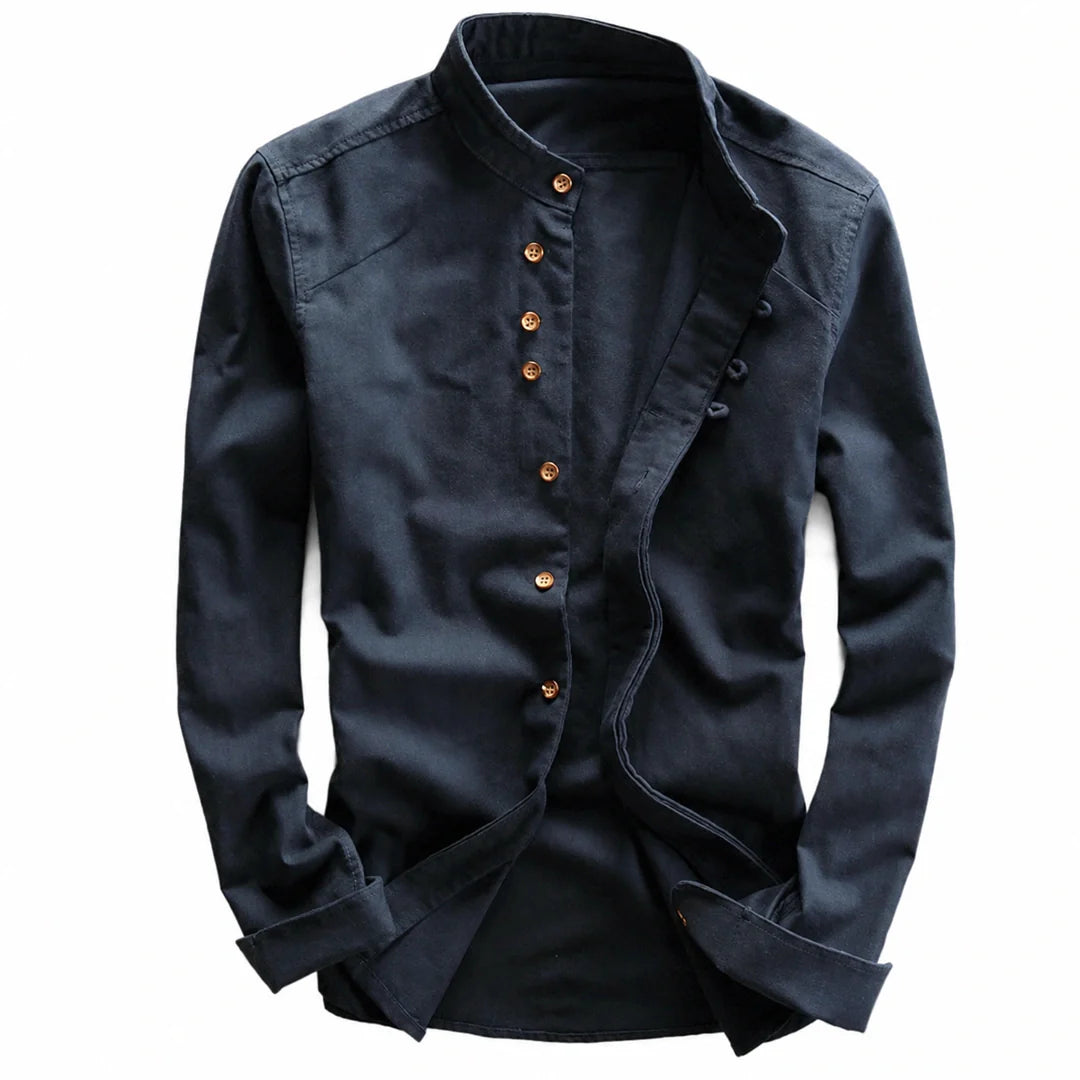 Kyoto - Camisa de Gola Mao Ultra Confortável Masculina