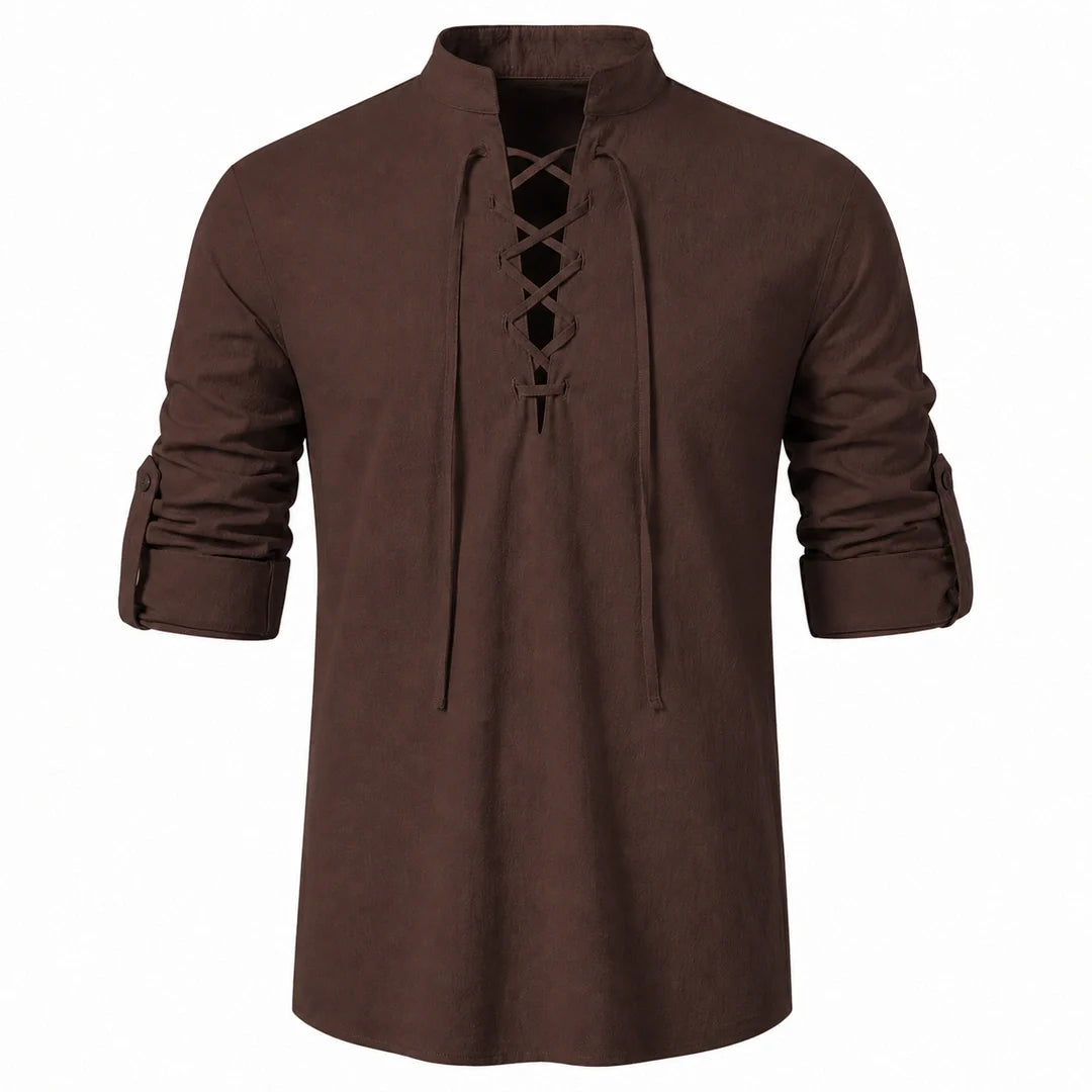 Caspian - Camisa com Cadarço Relaxada Masculina