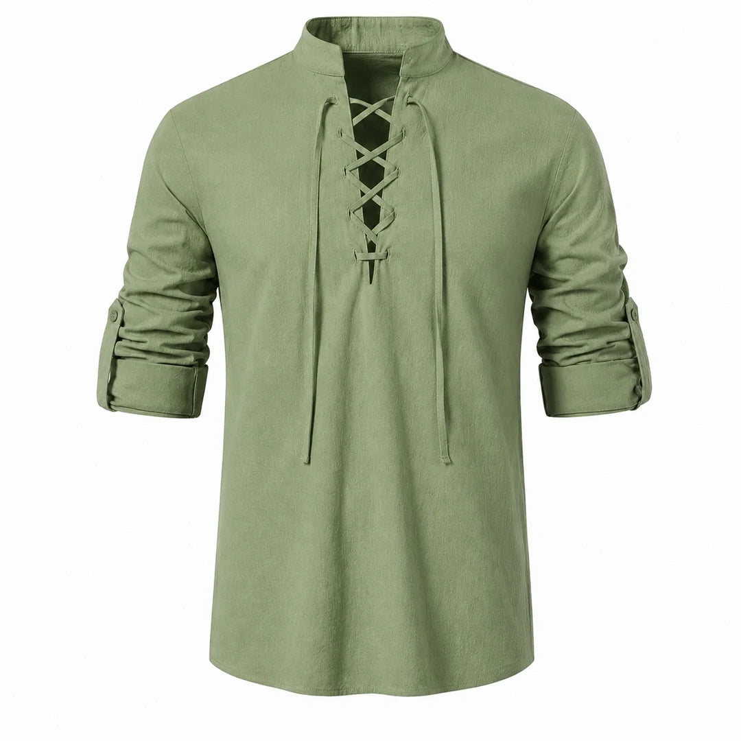 Caspian - Camisa com Cadarço Relaxada Masculina