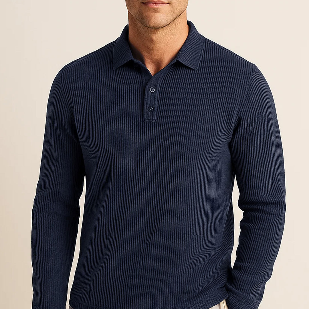 Lusso - Camisa Polo de Manga Longa Ultra Confortável Masculina